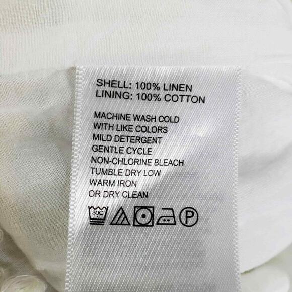 Tommy Bahama Two Palms Green Striped Ruffle Linen Shift Dress Size Medium - Picture 8 of 10